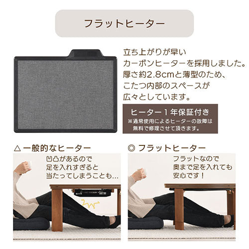 薄型ヒーター折れ脚こたつ〔円形直径70cm〕 ぼん家具のおしゃれな テーブル こたつ TBL500320 ｜ 【公式】インテリアのゲキカグ