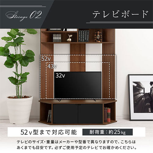 幅120 ] コーナーテレビ台 ぼん家具のおしゃれな テレビ台 コーナータイプ TVB018122 ｜ 【公式】インテリアのゲキカグ