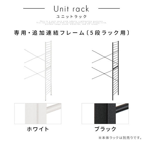 ユニットラック〔追加連結フレーム・5段ラック用〕 ぼん家具のおしゃれな 本棚・ラック オープンラック LRA001207 ｜  【公式】インテリアのゲキカグ - 収納家具・インテリア通販